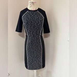 RACHEL Rachel Roy Black and Gray Midi Dress